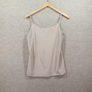 Ann Taylor Loft Camisole Large Nude Beige Y2K Adjustable Spaghetti Strap Tank